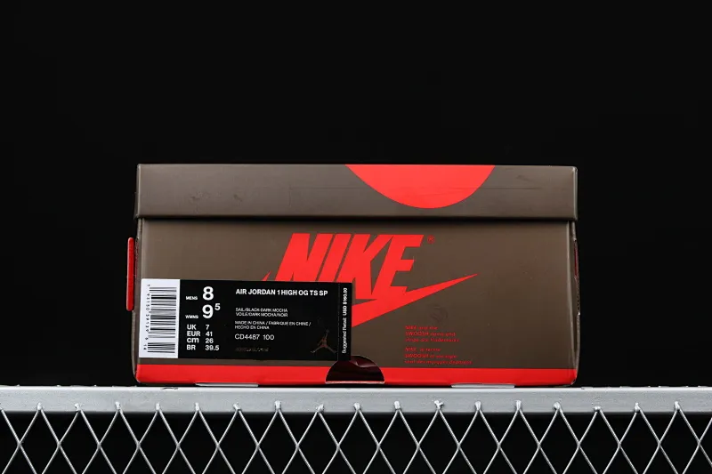 All Categories Air Jordan Jordan Series Basketball Shoes Air Jordan 1 High #ZG Version Travis Scott x Air Jordan 1 High OG AJ1 Reverse Hook Limited Edition CD4487-100